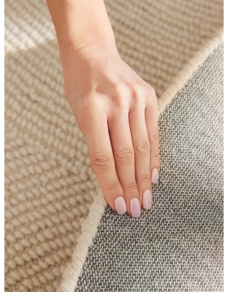 Ръчно изработен вълнен кръгъл килим в светло естествен цвят ø 120 cm Calmio – Hanse Home