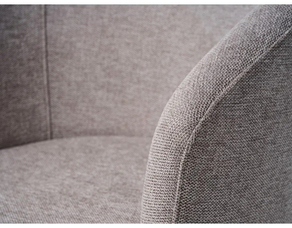 Светлосив тапициран трапезен стол с подлакътници Easton – Unique Furniture