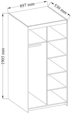 Гардероб Ester 2D 2 врати-Lefkas Oak