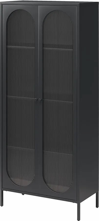 Черна метална витрина 80x186x40 cm Luna – Støraa