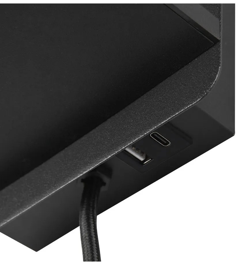 Матово черна стенна лампа Comfort – Trio