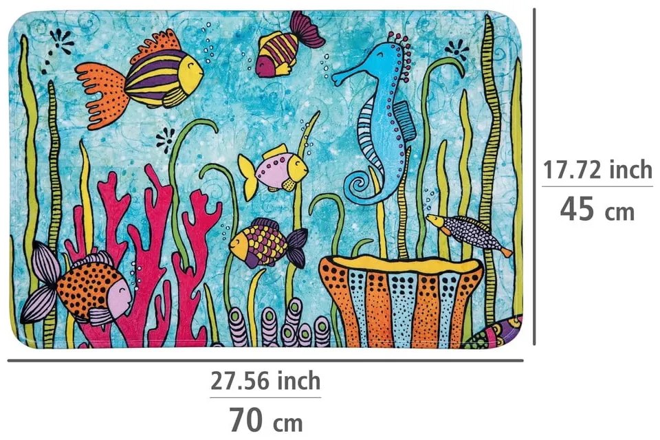 Текстилна постелка за баня 45x70 cm Rollin'Art Ocean Life - Wenko