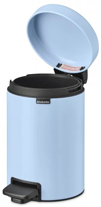 Кош за боклук с педал Brabantia NewIcon 1005524, 3 л, Плавно затваряне, Противоплъзгаща основа, Светлосин