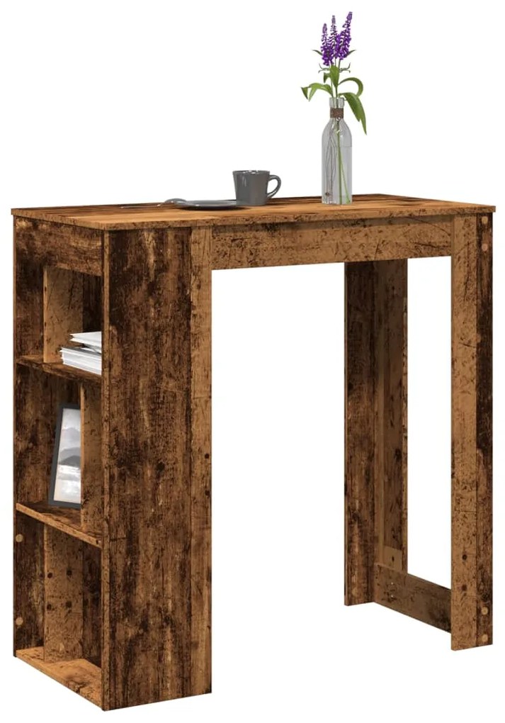 854362 vidaXL Бар маса с рафтове старо дърво 102x50x103,5 см инженерно дърво