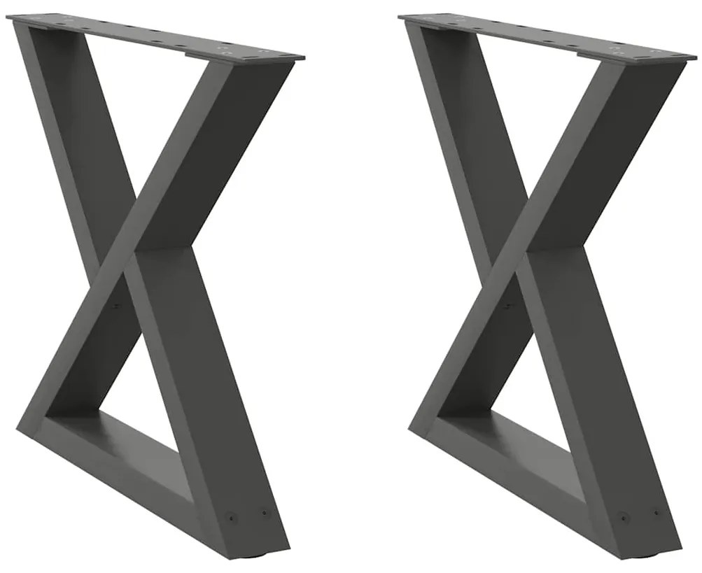 4012706 vidaXL Крака за масичка за кафе, 2 бр., антрацит, 50 x (42-43,3) см, стомана