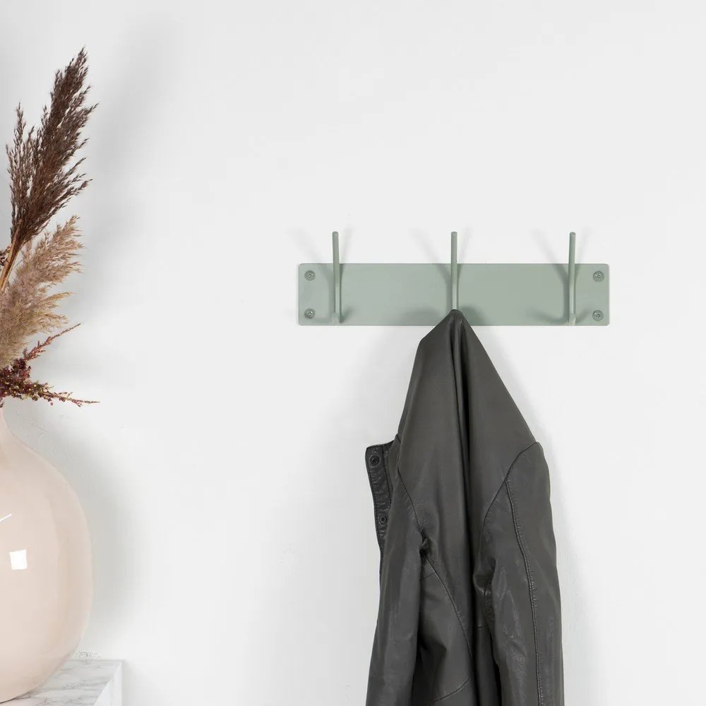 Сиво-зелена метална стенна закачалка 40 cm Fusion – Spinder Design