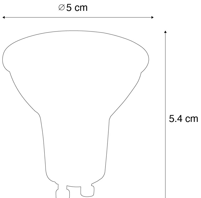 Комплект от 5 GU10 LED лампа черна 7W 610 lm 3000K