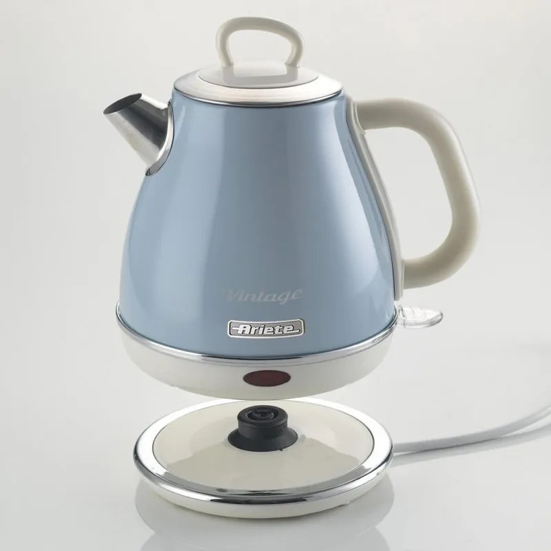 Електрическа кана Ariete VINTAGE 2868/05, 1630W, 1 л, Метален корпус, Бързо завиране, Безжична основа, Син