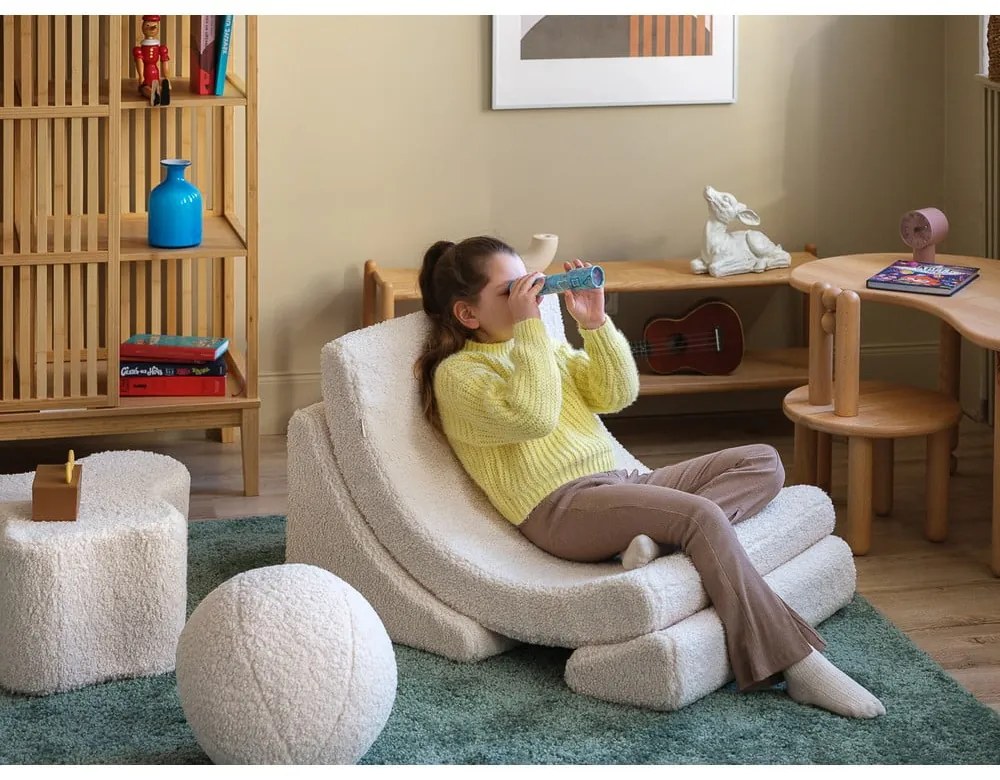 Кремав детски пуф от букле Cloud – Wigiwama