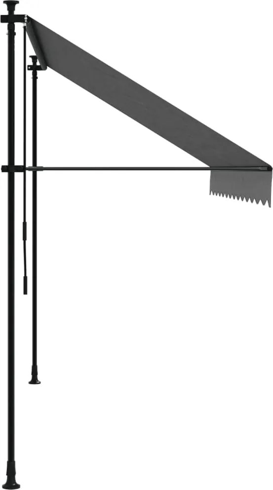 Прибираща се тента, антрацит, 300x150 см, плат и стомана