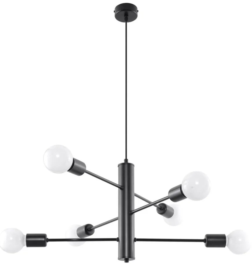 Черна висяща лампа 6 Donato - Sollux