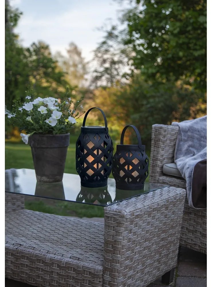 Черен фенер Фенер, височина 16 cm Flame - Star Trading