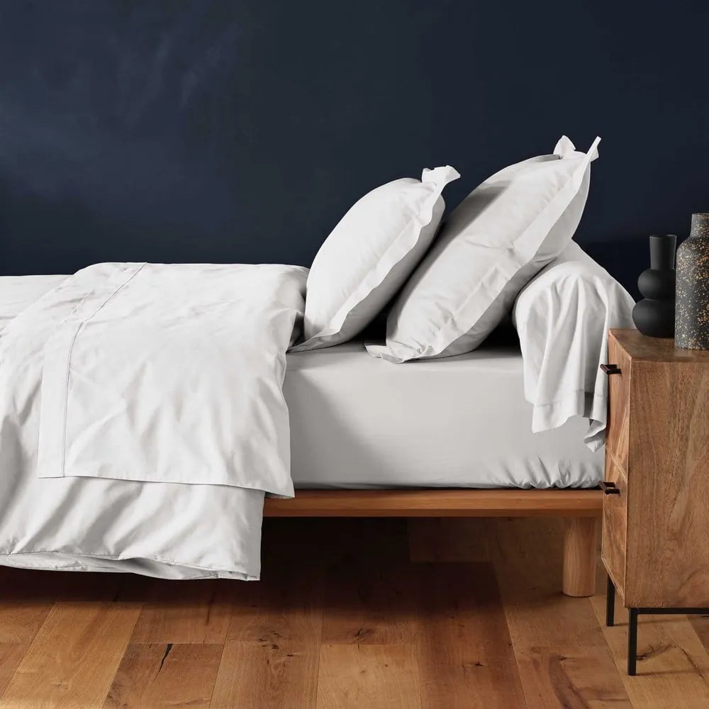 Бял еластичен памучен чаршаф 180x200 cm Lina – douceur d'intérieur