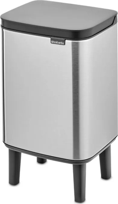 Кош за боклук Brabantia Bo Small Hi 1006642, 4 л, Плавно и безшумно отваряне, Противоплъзгаща основа, Устойчив на пръстови отпечатъци, Инокс/Мат