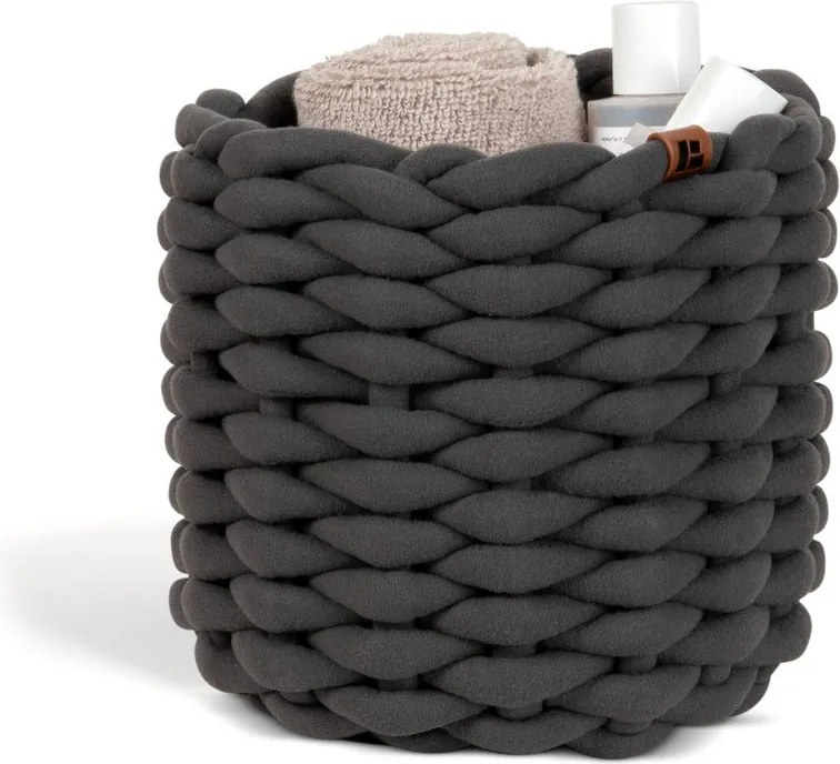 Текстилна кошница ø 21x17 cm Peach Skin Round S – Bigso