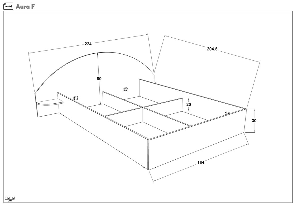 Спалня за матрак 160/200 Аура