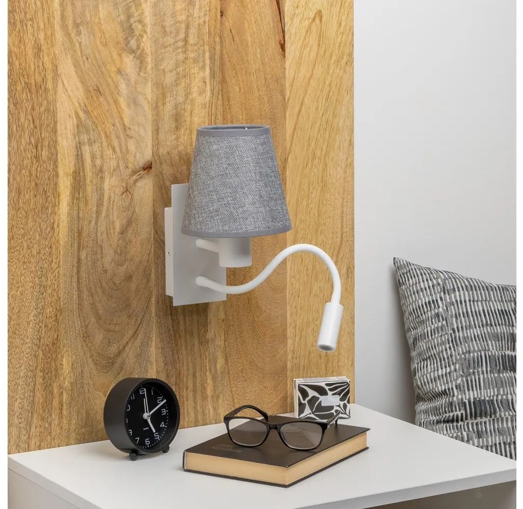 Brilagi - LED Аплик NUBILA 1xE27/25W/230V + LED/3W бял/сив