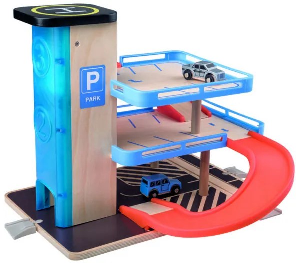 Woody - Дървен гараж с асансьор и колички