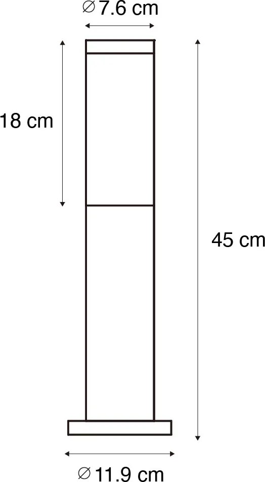 Стълб за външна лампа ръждивокафяв с опал 45 см IP44 - Rox