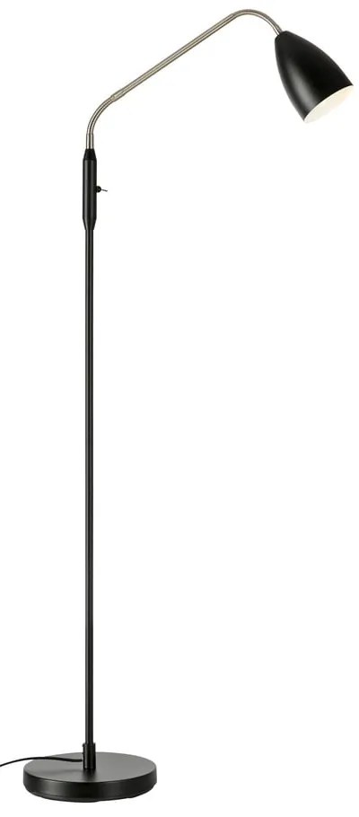 Черна LED затъмняваща се подова лампа с метален абажур (височина 140 cm) Patro – Markslöjd