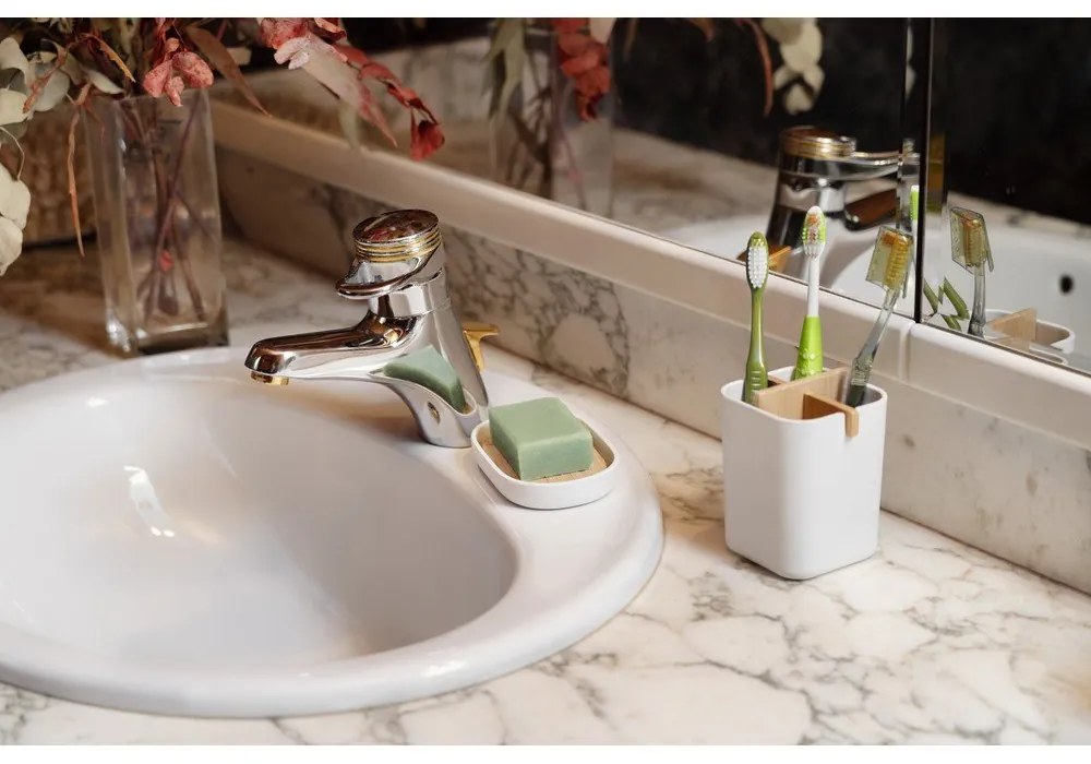 Бял органайзер за баня Ecologic, 8,4 x 7,8 cm - Compactor