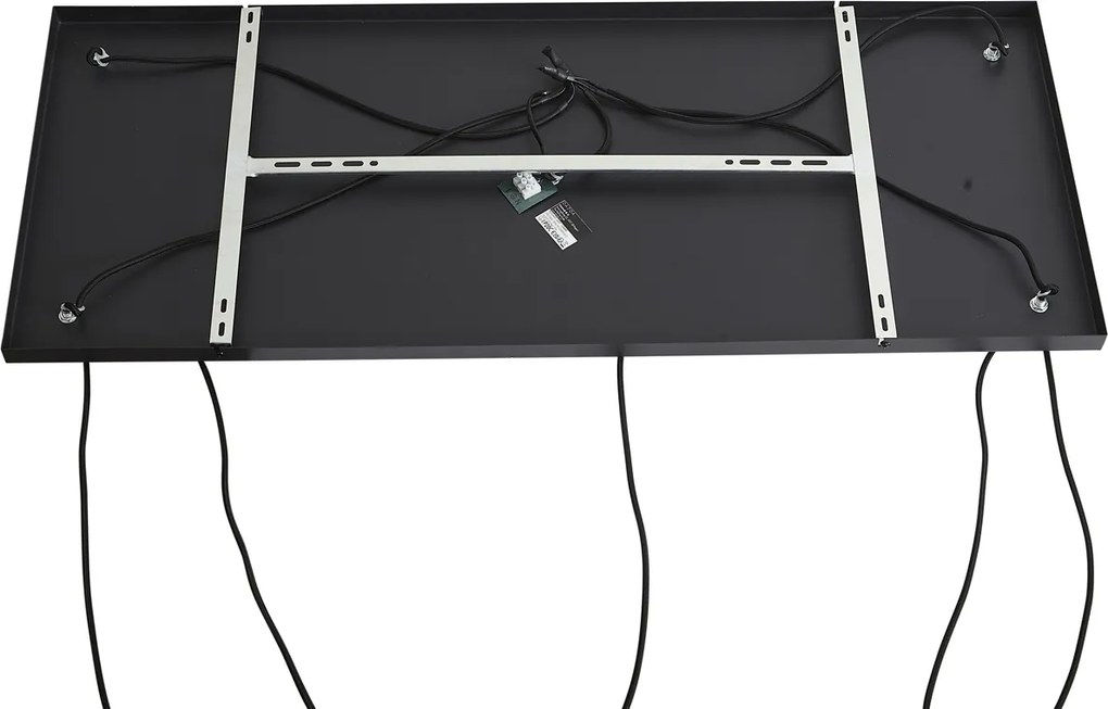 Арт Деко висяща лампа черна с димно стъкло 5 светлини - Wallace