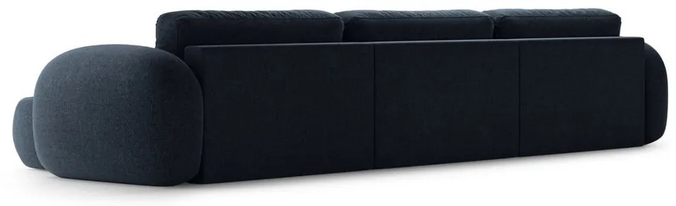 Тъмносин шенилов сгъваем/с място за съхранение ъглов диван (U форма) Tonale – Cosmopolitan Design