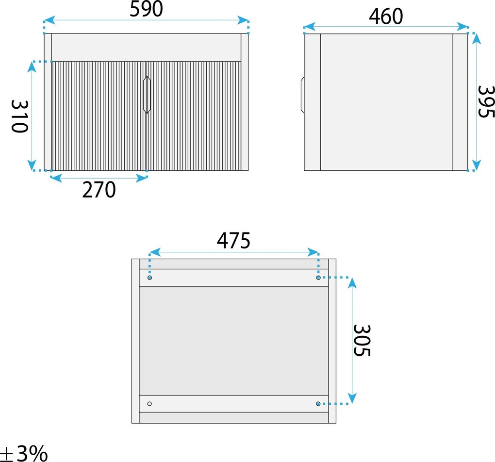 Комплект мебели за баня с мивка Astor 60cm Grey