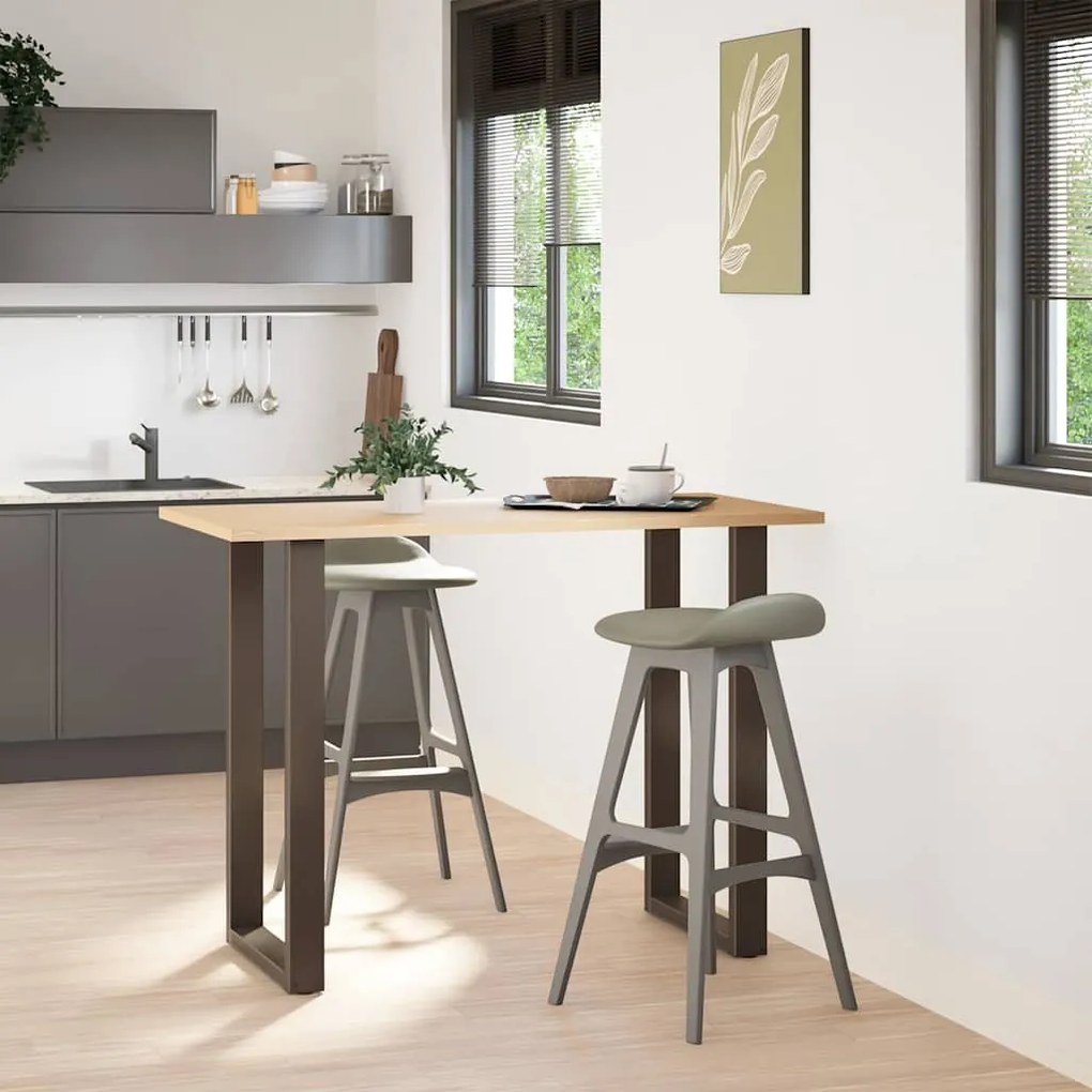 4013239 vidaXL Крака за бар маса, U-образни, 2 бр., естествена стомана, 60 x (100-101) см, стомана