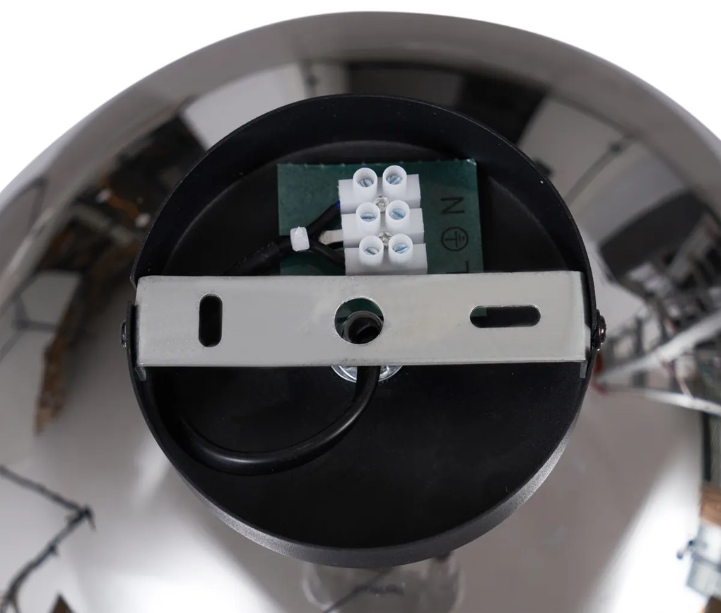 Арт Деко плафон черен с димно стъкло - Sandra