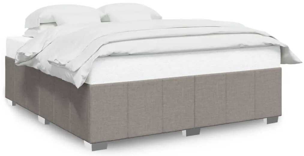 3284864 vidaXL Рамка за легло без матрак, таупе, 200x200 см, плат