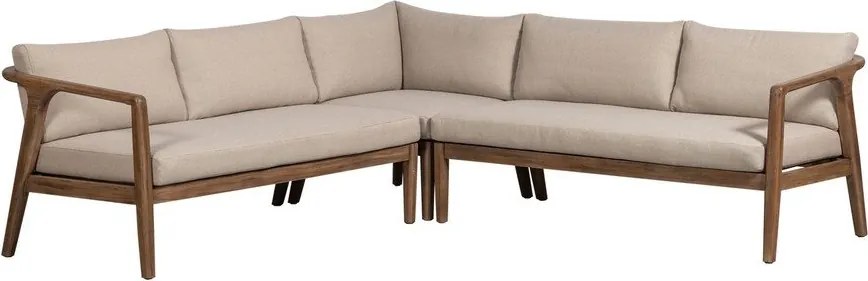 Кафяв тапициран градински диван (L форма) Biam – WOOOD