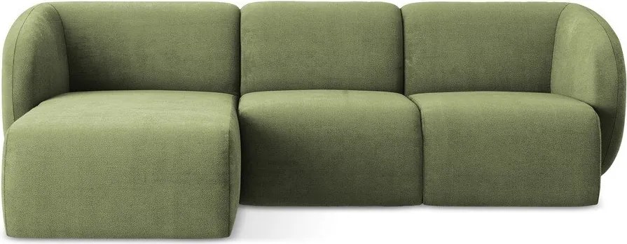 Зелен шенилов ъглов диван (ляв ъгъл) Lani – Makamii