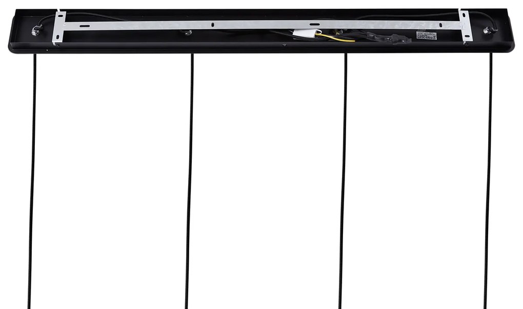 Ретро висяща лампа черна с оранжево стъкло 4 светлини - Denise