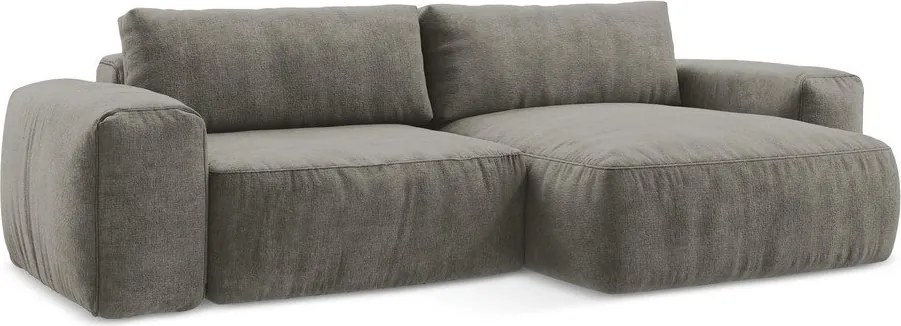 Сив шенилов сгъваем ъглов диван (десен ъгъл) Kuki – Makamii