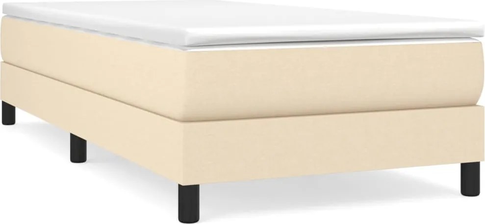 3120497 vidaXL Рамка за легло с пружини, кремава, 100x200 см, плат