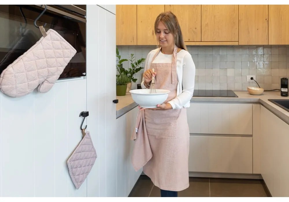 Комплект от 2 розови памучни кухненски ръкавици , 20 x 20 cm - Tiseco Home Studio