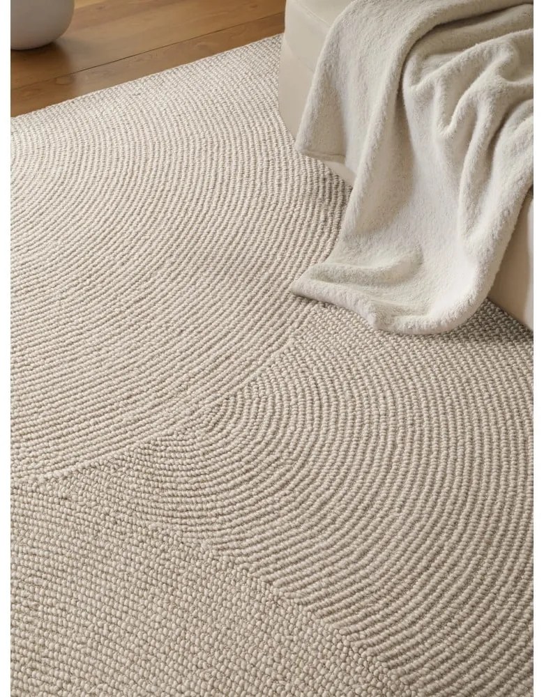 Ръчно изработен вълнен килим в светло естествен цвят 120x180 cm Eleni Natural White – Hanse Home