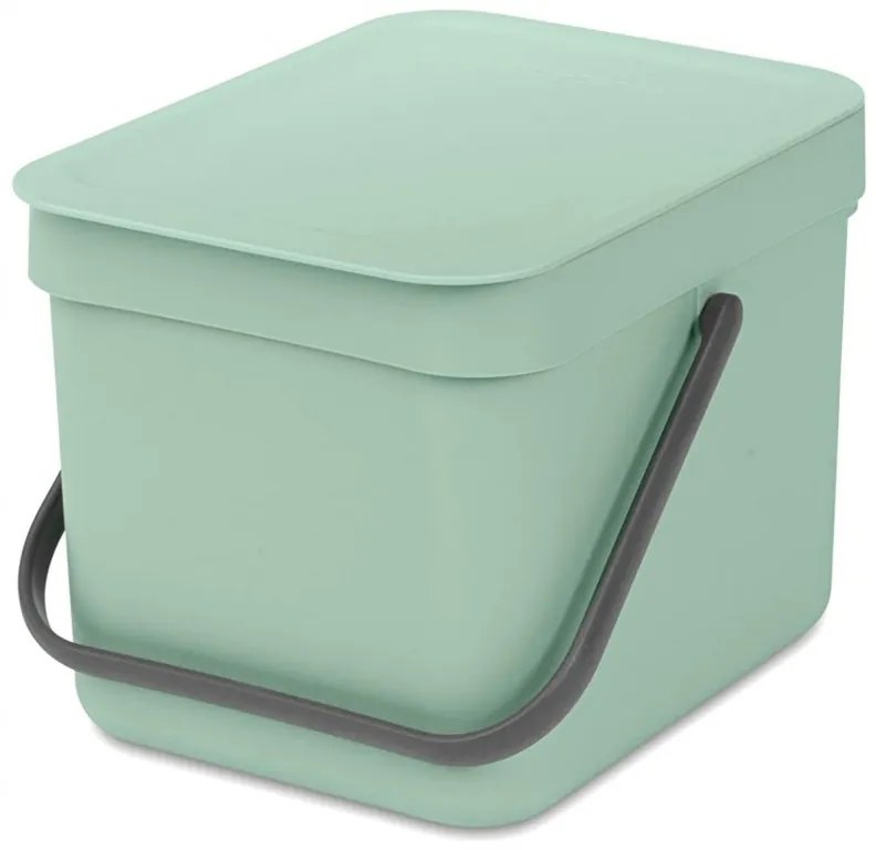 Кош за разделно събиране на боклук Brabantia Sort&Go 1005515, 6 л, Дръжка, Възможност за стенен монтаж, Светлозелен