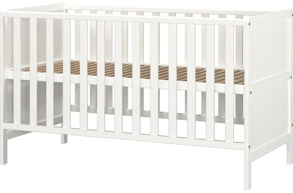 Бяло детско креватче 70x140 cm от масивна дървесина Alkmaar – Germania