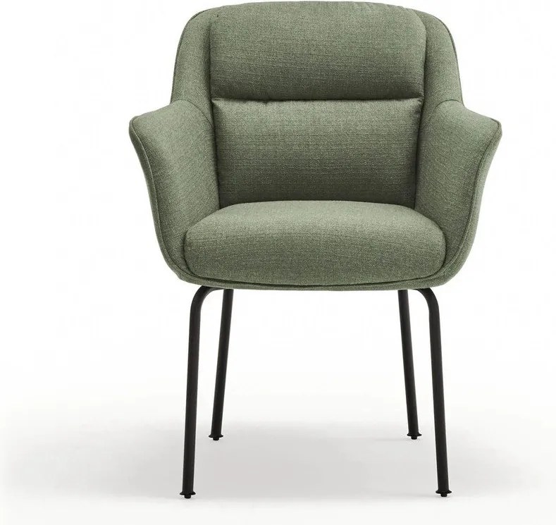 Зелен тапициран трапезен стол с подлакътници Sadira – Teulat