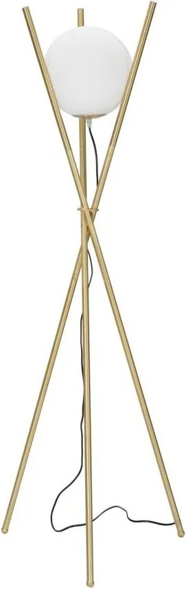 Бяла/златистa подова лампа със стъклен абажур (височина 155 cm) Glamy – Mauro Ferretti