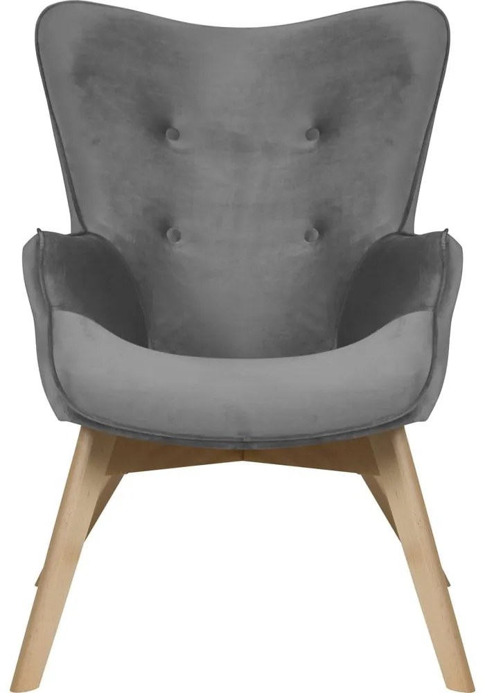 Сиво кадифено кресло Niko – Ropez