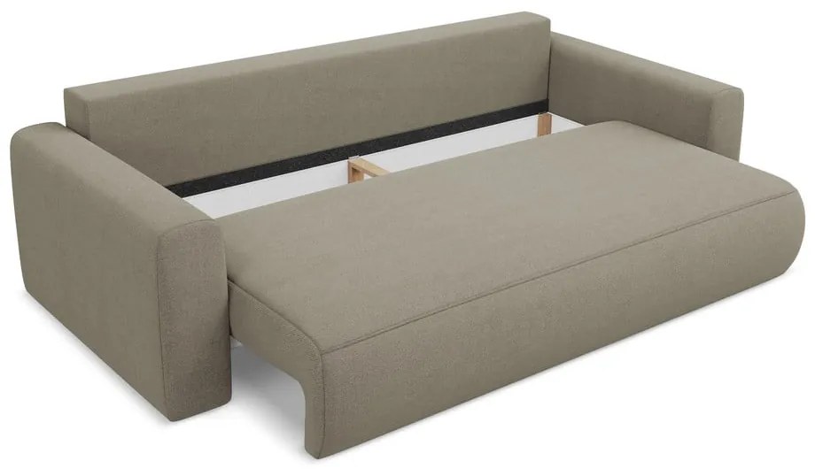 Светлокафяв разтегателен диван с място за съхранение 238 cm Kapua – Makamii