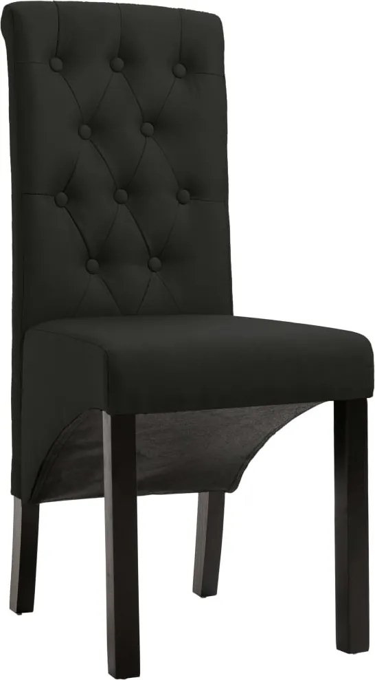 248991 vidaXL Трапезни столове, 2 бр, черни, текстил