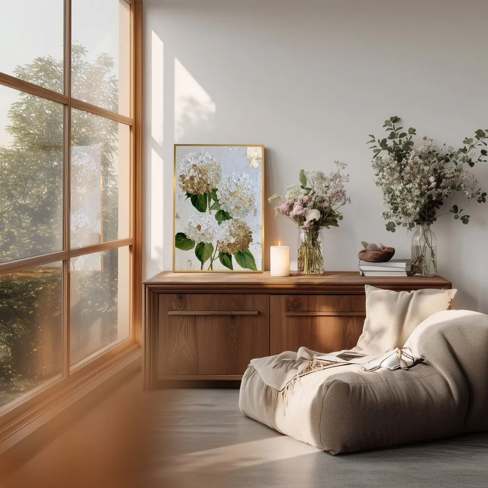 Печатна картина с включена рамка 60x90 cm Hydrangea – Styler