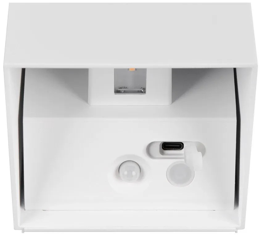 LED стенно външно осветително тяло с USB със сензор за движение (височина 10 cm) Genie – Reality