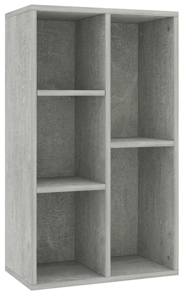 800166 vidaXL Библиотека/бюфет, бетонно сива, 50x25x80 см, инженерно дърво