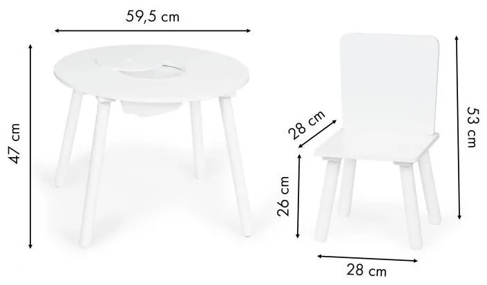 Детска дървена маса MODERN + 2 стола