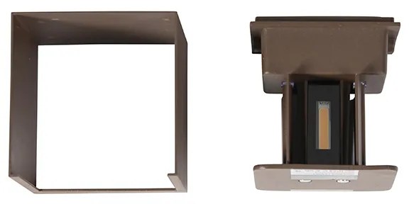 Външна стенна лампа ръждиво кафява с LED 2-светлина IP54 - Edwin